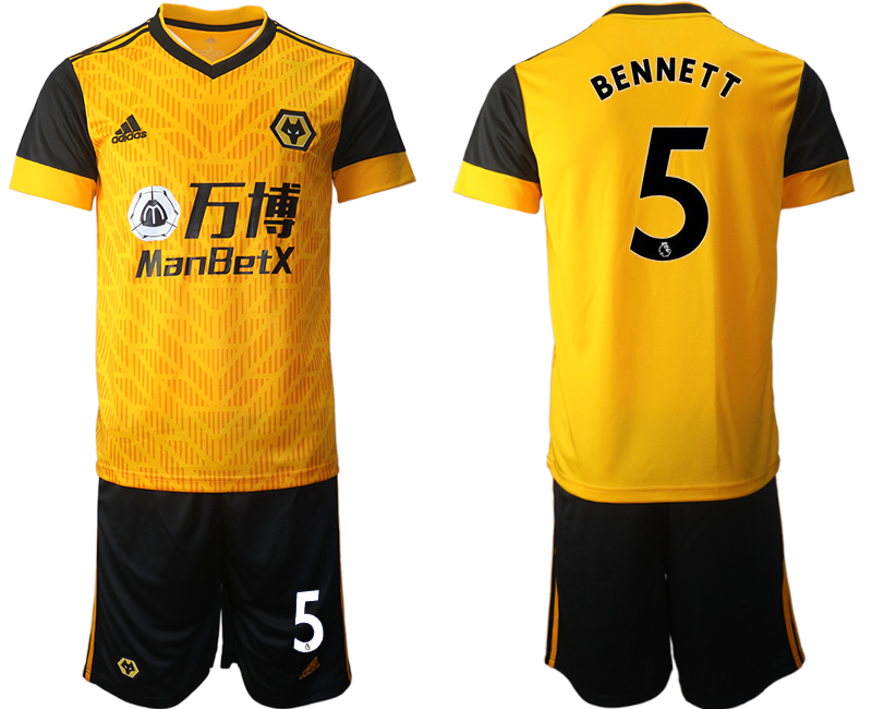 2020-21 Wolverhampton Wanderers home 5# BENNETT soccer jerseys
