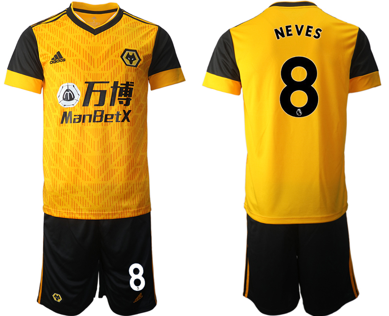 2020-21 Wolverhampton Wanderers home 8# NEVES soccer jerseys