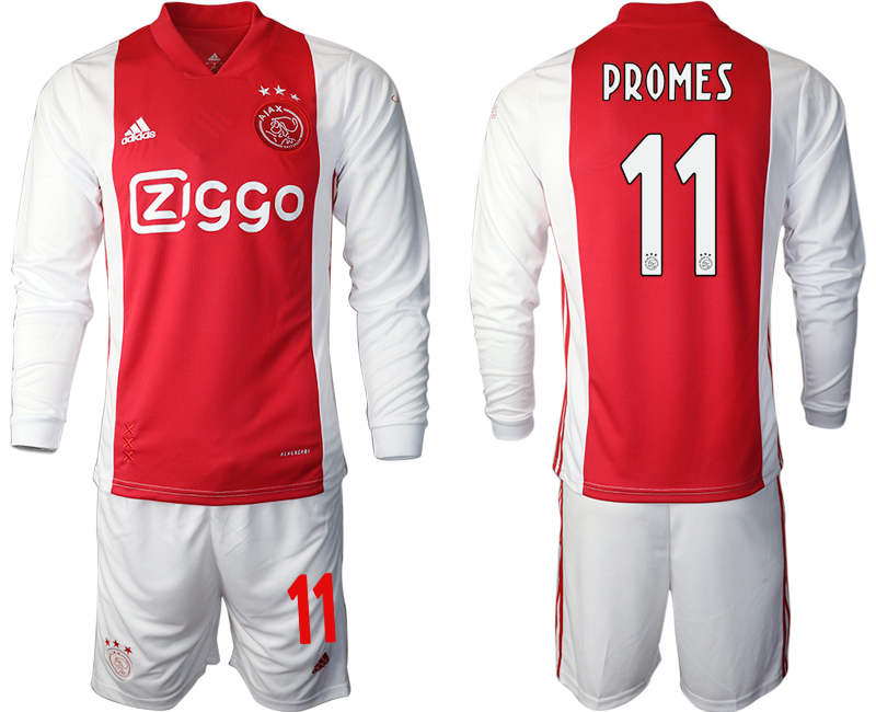 2020-21 ajax home 11# PROMES long sleeve soccer jerseys