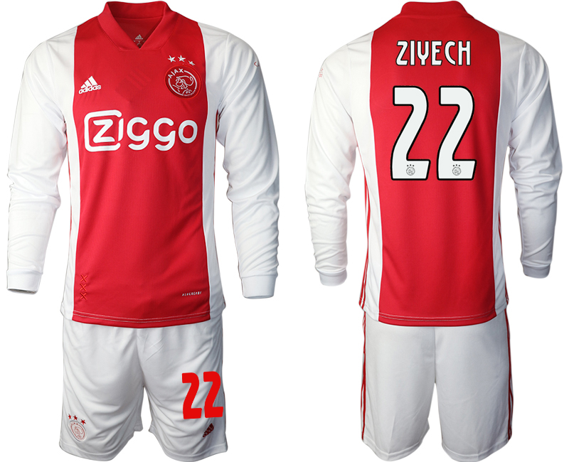 2020-21 ajax home 22# ZIYECH long sleeve soccer jerseys