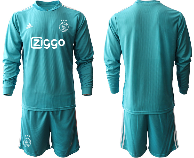 2020-21 ajax lake blue goalkeeper long sleeve soccer jerseys