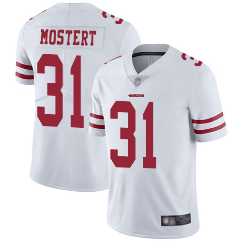 Men's San Francisco 49ers White Limited #31 Raheem Mostert Football Road Vapor Untouchable Jersey