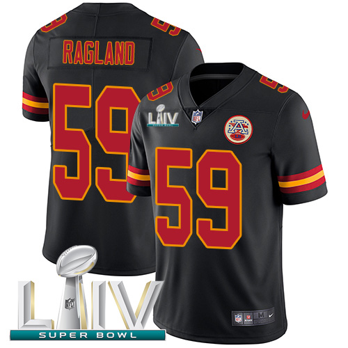 Nike Chiefs #59 Reggie Ragland Black Super Bowl LIV 2020 Youth Stitched NFL Limited Rush Jersey