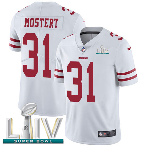 Nike 49ers #31 Raheem Mostert White Super Bowl LIV 2020 Youth Stitched NFL Vapor Untouchable Limited Jersey