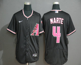 Men's Arizona Diamondback #4 Ketel Marte Black Stitched Nike MLB Flex Base Jersey