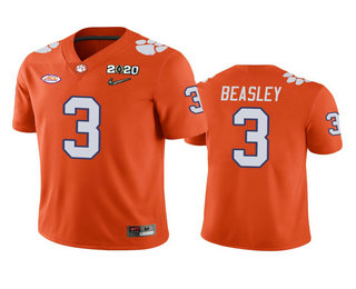 Men's Clemson Tigers #3 Vic Beasley Orange 2020 National Championship Game Jersey