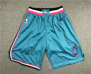 Men's Miami Heat Light Blue 2019 Nike Swingman Stitched NBA Shorts