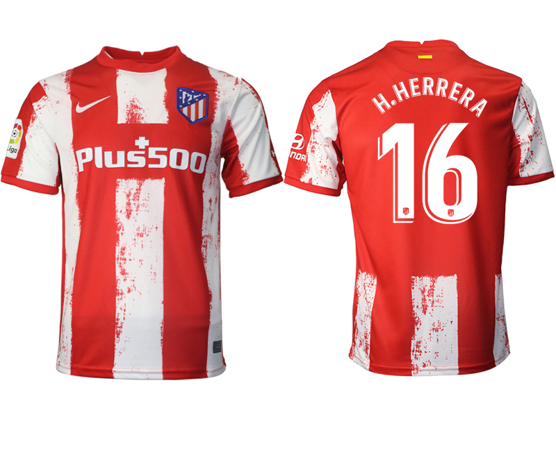 2021-22 Atlético Madrid home aaa version 16# H.HERRERA soccer jerseys