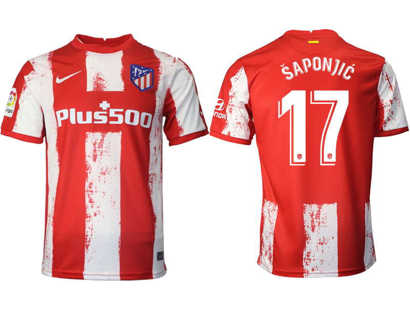 2021-22 Atlético Madrid home aaa version 17# SAPONJIC soccer jerseys