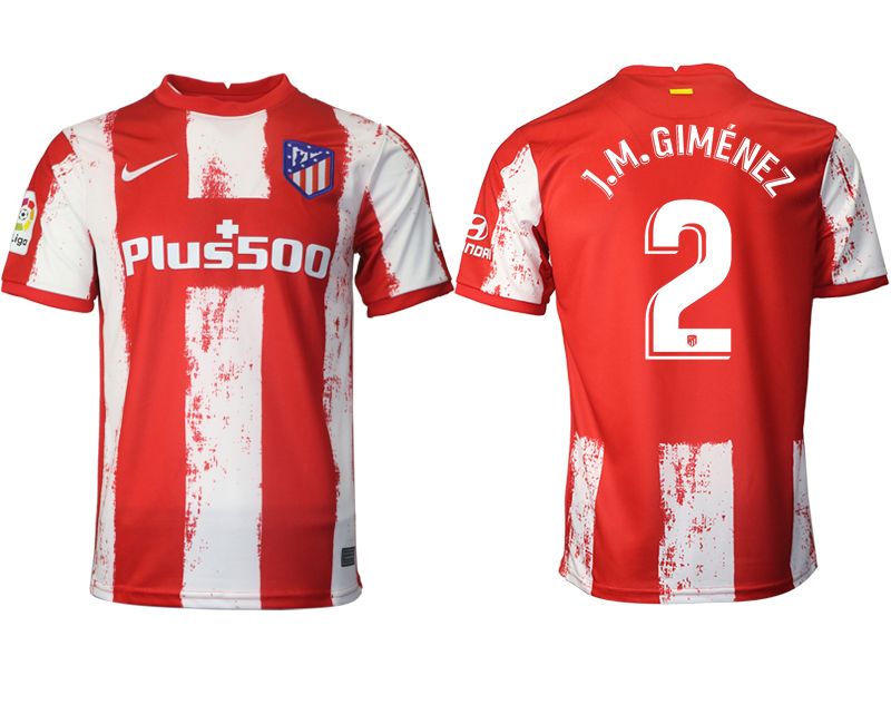 2021-22 Atlético Madrid home aaa version 2# J.M.GIMENEZ soccer jerseys
