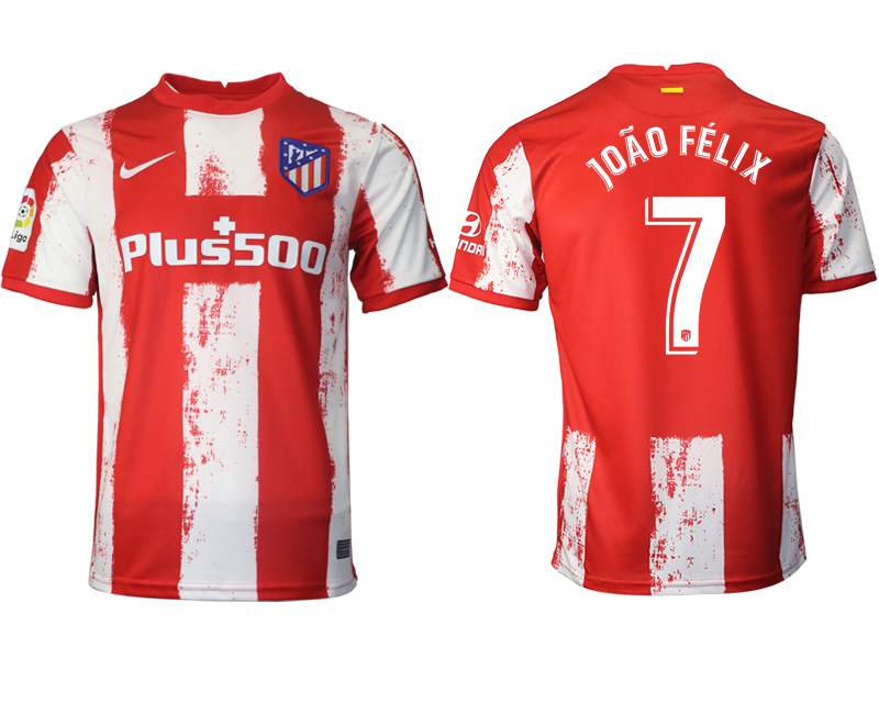 2021-22 Atlético Madrid home aaa version 7# JOAO FELIX soccer jerseys