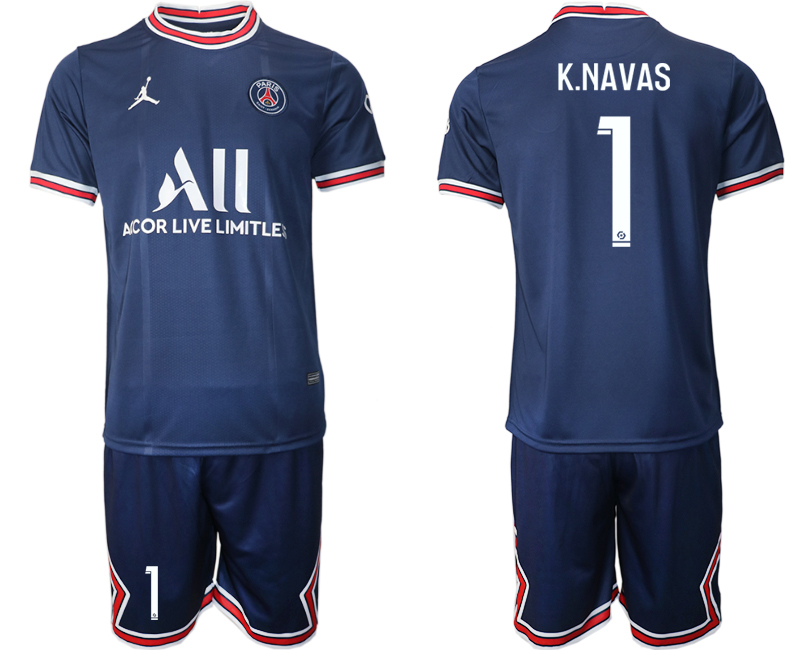 2021-22 Paris Saint-Germain home 1# K.NAVAS soccer jerseys