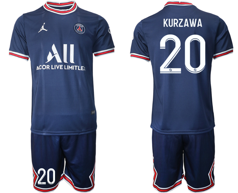 2021-22 Paris Saint-Germain home 20# KURZAWA soccer jerseys