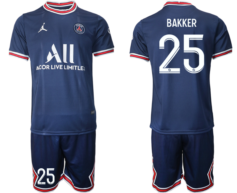 2021-22 Paris Saint-Germain home 25# BAKKER soccer jerseys