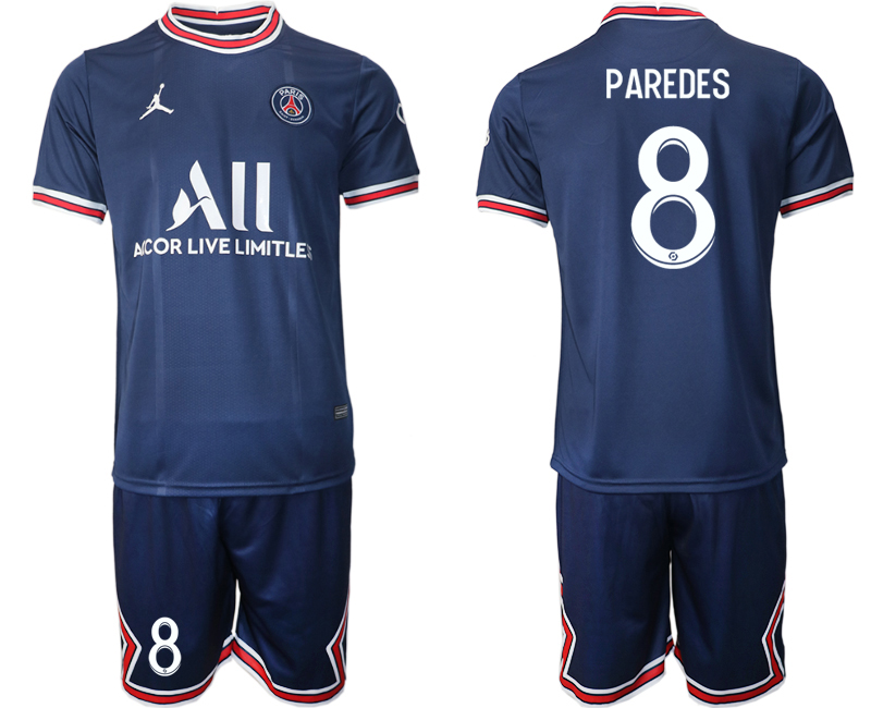 2021-22 Paris Saint-Germain home 8# PAREDES soccer jerseys