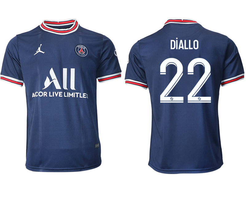 2021-22 Paris Saint-Germain home aaa version 22# DIALLO occer jerseys