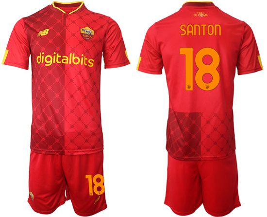 2022-2023 AS Roma 18 SANTON home jerseys Suit