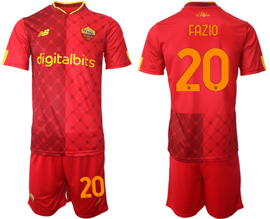 2022-2023 AS Roma 20 FAZIO home jerseys Suit