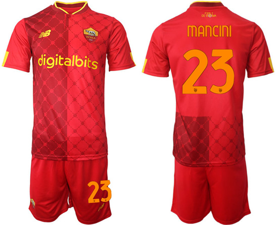2022-2023 AS Roma 23 MANCINI home jerseys Suit