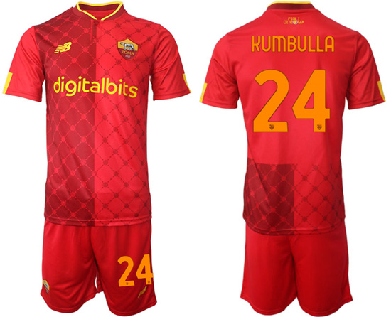 2022-2023 AS Roma 24 KUMBULLA home jerseys Suit
