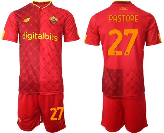 2022-2023 AS Roma 27 PASTORE home jerseys Suit