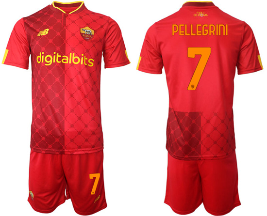 2022-2023 AS Roma 7 PELLEGRINI home jerseys Suit