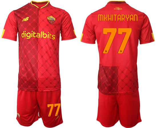 2022-2023 AS Roma 77 MKHITARYAN home jerseys Suit