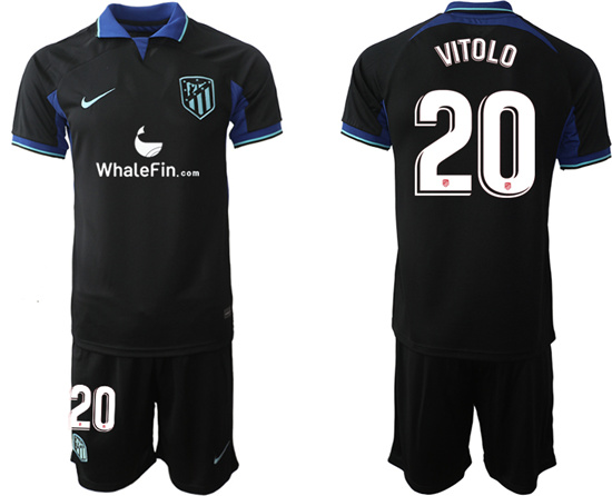 2022-2023 Atlético Madrid 20 VITOLO away jerseys Suit