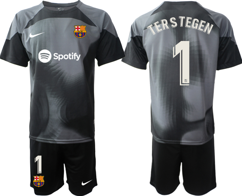 2022-2023 Barcelona 1 TERSTEGEN black goalkeeper jerseys Suit