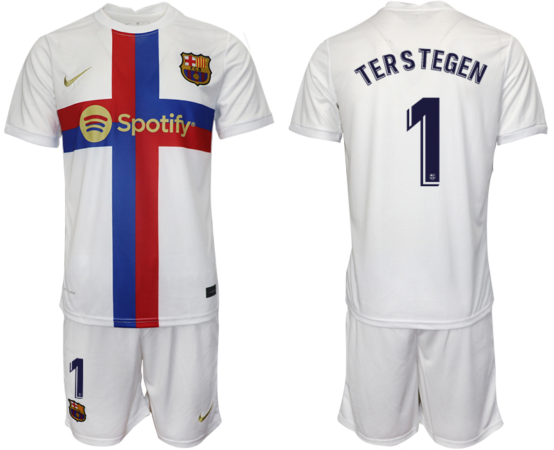 2022-2023 Barcelona 1 TERSTEGEN white away jerseys Suit