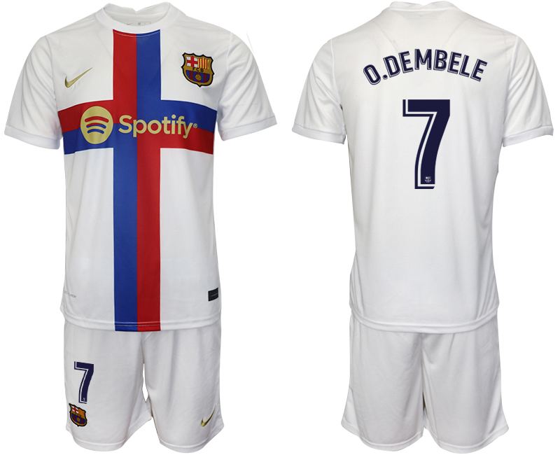 2022-2023 Barcelona 7 O.DEMBELE white away jerseys Suit