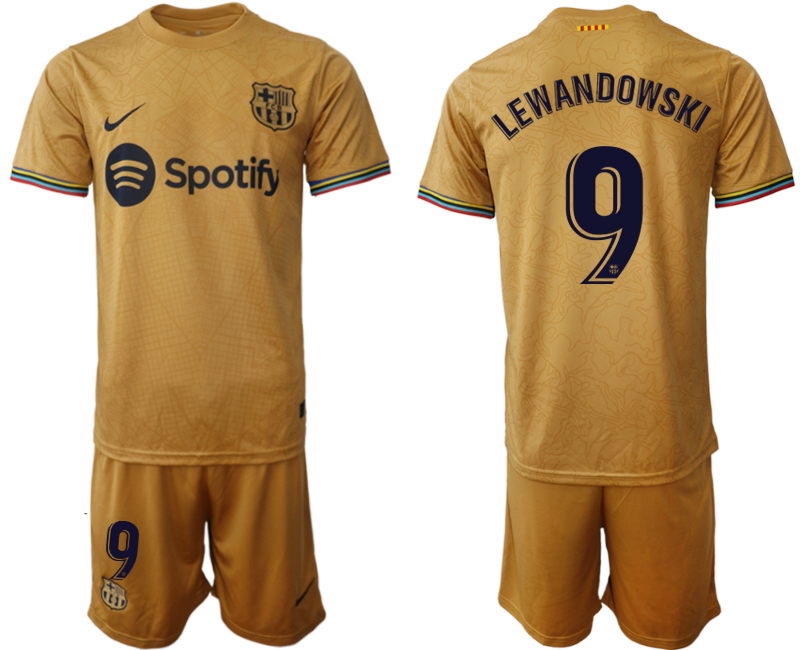2022-2023 Barcelona 9 LEWANDOWSKI away jerseys Suit