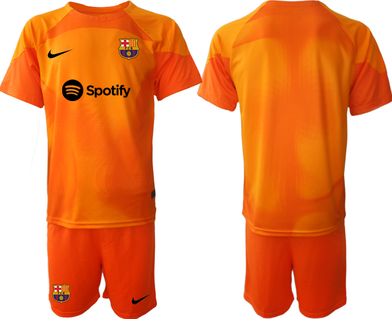 2022-2023 Barcelona Blank Orange red goalkeeper jerseys Suit