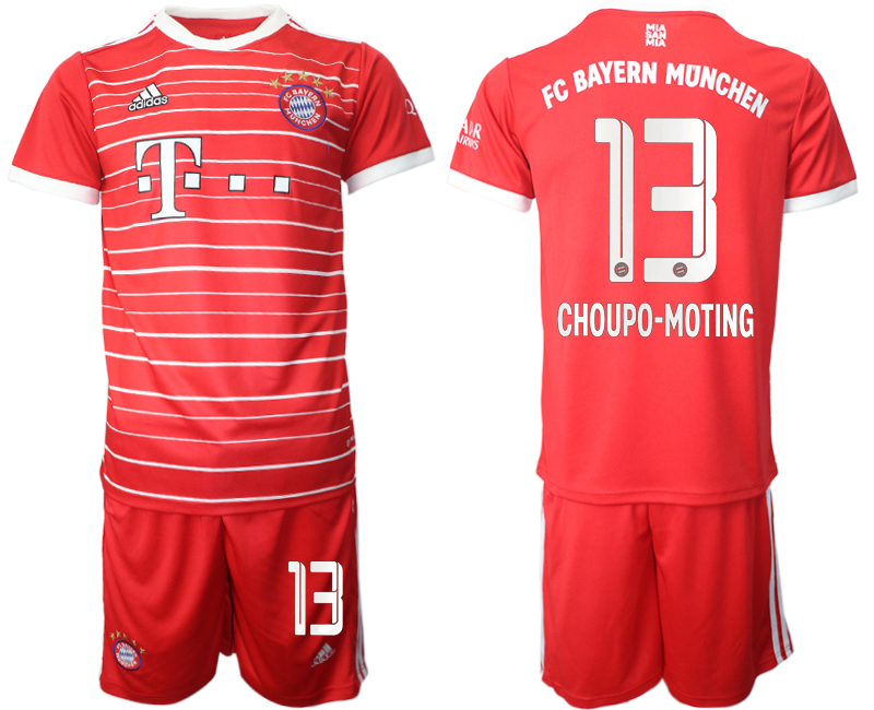2022-2023 Bayern Munich 13 CHOUPO-MOTING home jerseys Suit