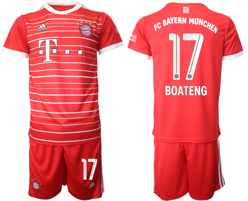 2022-2023 Bayern Munich 17 BOATENG home jerseys Suit