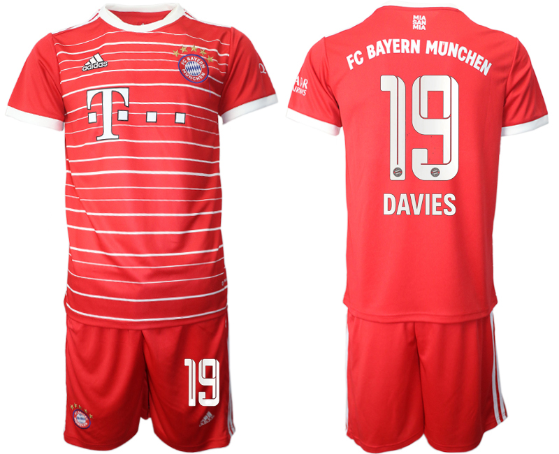2022-2023 Bayern Munich 19 DAVIES home jerseys Suit