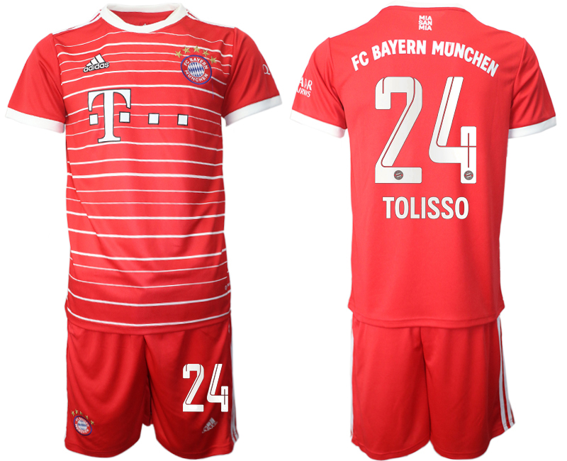 2022-2023 Bayern Munich 24 TOLISSO home jerseys Suit