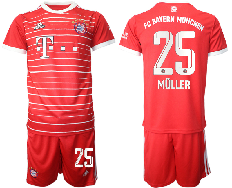 2022-2023 Bayern Munich 25 MULLER home jerseys Suit
