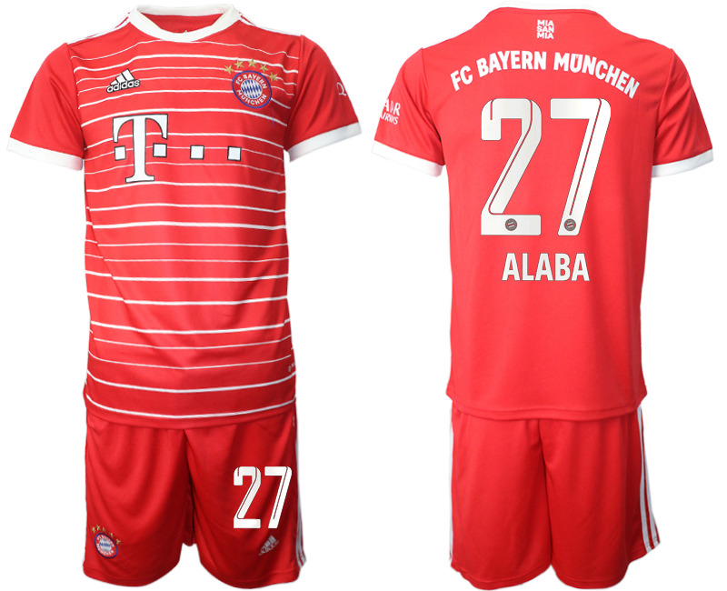 2022-2023 Bayern Munich 27 ALABA home jerseys Suit