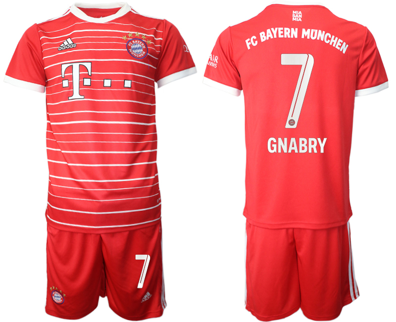 2022-2023 Bayern Munich 7 GNABRY home jerseys Suit