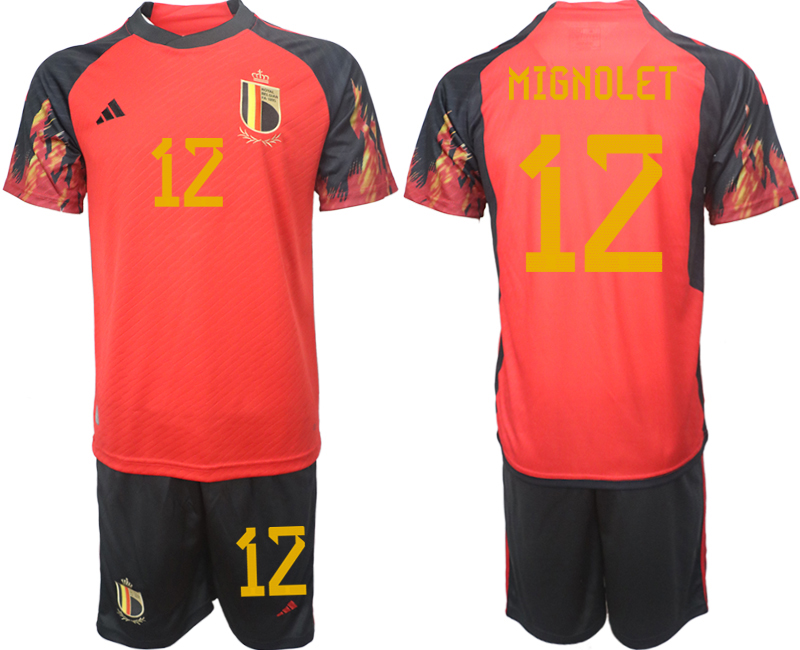 2022-2023 Belgium 12 MIGNOLET home jerseys Suit