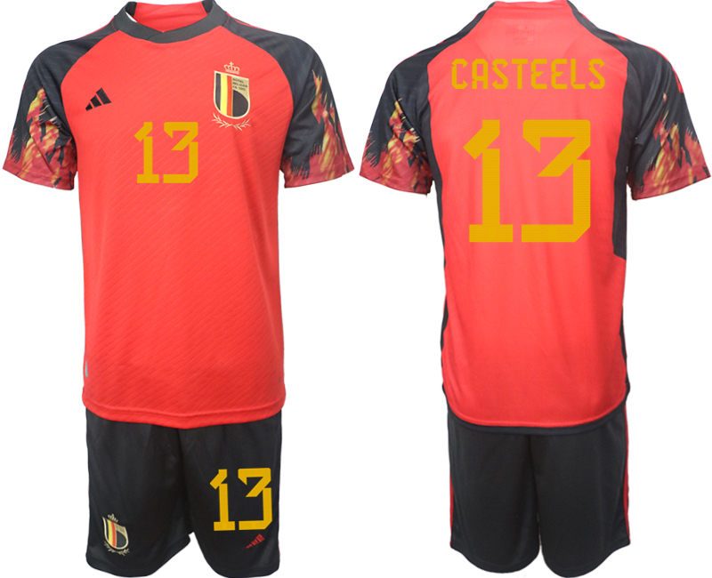 2022-2023 Belgium 13 CASTEELS home jerseys Suit