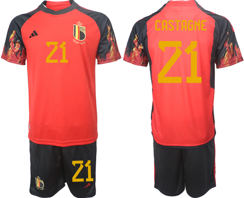 2022-2023 Belgium 21 CASTAGNE home jerseys Suit