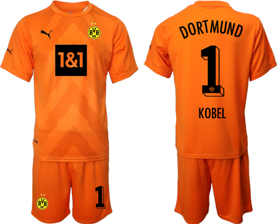 2022-2023 Borussia Dortmund 1 KOBEL Orange red goalkeeper jerseys Suit