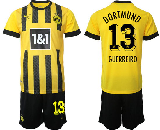 2022-2023 Borussia Dortmund 13 GUERREIRO home jerseys Suit