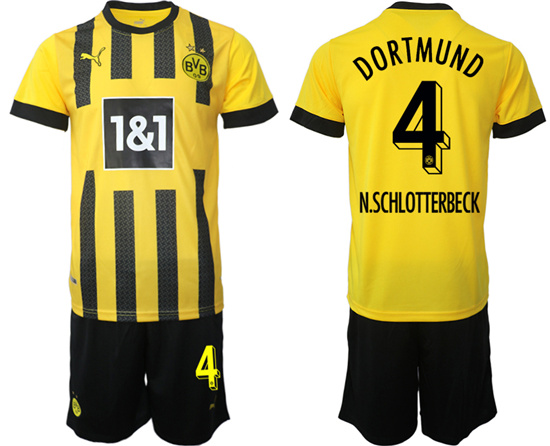 2022-2023 Borussia Dortmund 4 N.SCHLOTTERBECK home jerseys Suit