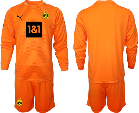2022-2023 Borussia Dortmund Blank Orange red goalkeeper long sleeve jerseys Suit