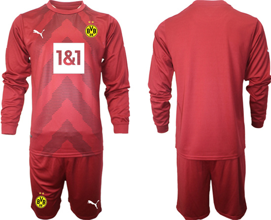 2022-2023 Borussia Dortmund Blank jujube red goalkeeper long sleeve jerseys Suit