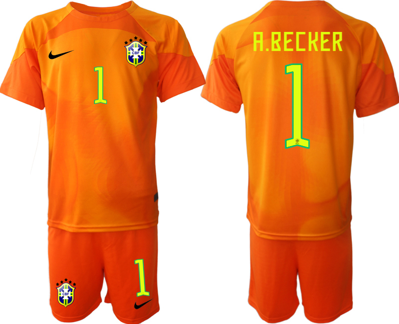 2022-2023 Brazil 1 A.BECKER red goalkeeper jerseys Suit