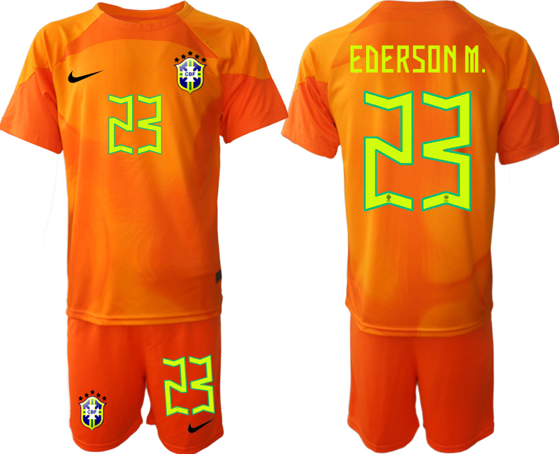 2022-2023 Brazil 23 EDERSON M. red goalkeeper jerseys Suit